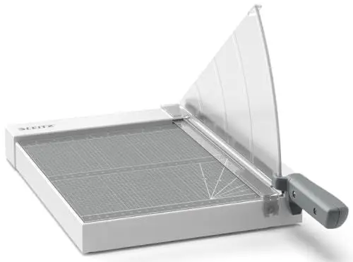 Produktbild: Leitz Precision Home Hebelschneider A4, für bis zu 8 Blatt, Papierschneidemaschine mit 305 mm Schnittlänge, Stahlklinge, Leichter Kunststoffsockel, Ausrichthilfe & Klingenschutz, 90180000