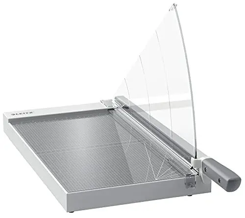 Produktbild: Leitz Precision Office Hebelschneider A3, bis zu 15 Blatt, Papierschneidemaschine mit 457 mm Schnittlänge, Präzisionsstahlklinge, Premium-Glasunterlage, Kantenbeleuchtung & Klingenschutz, 90220000