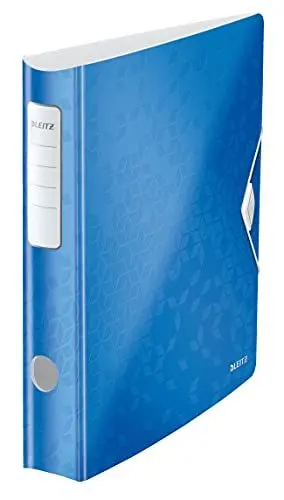 Produktbild: Leitz Qualitäts-Ordner 180° Active WOW, A4, Schmal, Abgerundeter Rücken, 6,5 cm breit, Gummibandverschluss, Leichtes Polyfoam, Plastik-Ordner, WOW Serie, Blau, 11070036