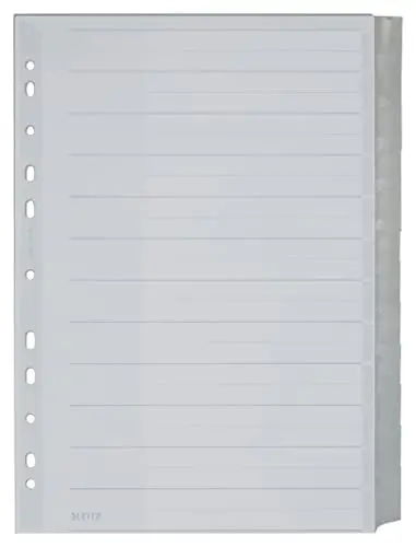 Produktbild: Leitz Register für A4, Deckblatt aus Karton und 12 Trennblätter aus Kunststoff, Taben mit auswechselbaren Einsteckschildchen, Grau, 12740000