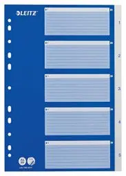 Produktbild: Leitz Register für A4, Deckblatt aus Karton und Trennblätter aus Kunststoff, Taben mit Monatsdruck Jan-Dez, Blau/Weiß, 12546001