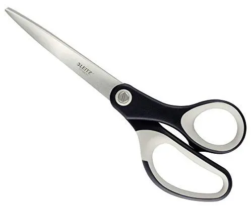 Produktbild: Leitz Titan Schere, Hochwertige Haushaltsschere mit ergonomischem Griff, Klingen aus rostfreiem Stahl, Für zu Hause, Büro und Schule, Länge 20,5 cm, Schwarz, 54176095