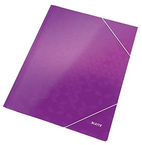 Produktbild: Leitz WOW 3-Klappen-Mappe, Eckspannermappe für bis zu 150 A4-Blätter, elastischer Verschluss, Dokumentenmappe aus Pappe, Violett, 39820062