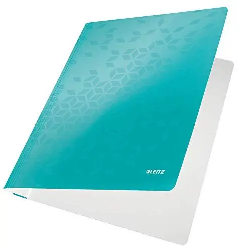Produktbild: Leitz WOW A4 Schnellhefter, PP-laminierter Karton, Flachhefter mit 60 Blatt Kapazität, Eisblau, 30010051