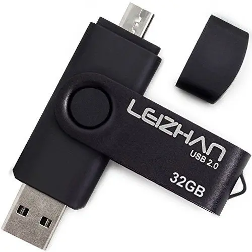 Produktbild: leizhan 32GB Micro USB 2.0 Stick Speicherstick Dual Flash-Laufwerk mit Micro USB-Laufwerk Anschluss für Android Smartphone Tablets & Computer (32GB,Schwarz)