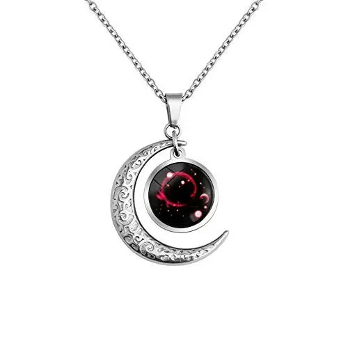 Produktbild: LEJAHAO 12 Sternzeichen Skorpion Kette Damen Herren mit Charms Anhänger Sternbilder Mond Stern Rapper Luna Modeschmuck Halskette Simple Hip Hop Medallion Zodia Necklace Ketten für Männer Jungen Women