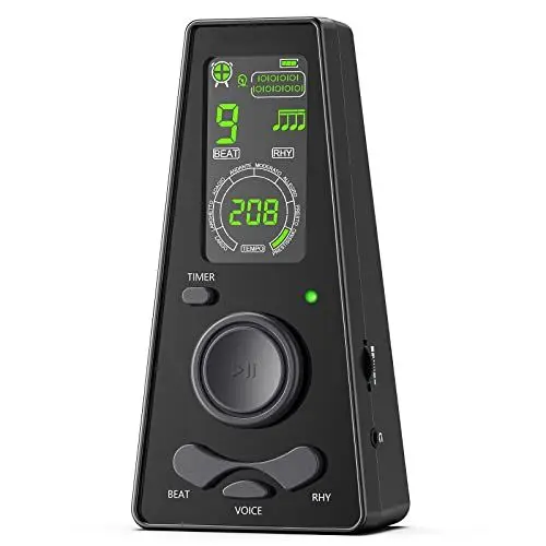 Produktbild: LEKATO Digitales Metronom mit Lautstärkeregler und Temporegler, Elektronisches Metronom mit Timer, großer Tempobereich, Vocal Voice Beats für Klavier, Geige, Gitarre, Ukulele und Schlagzeug (Schwarz）