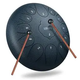Produktbild: LEKATO Zungentrommel Steel Tongue Drum (12 Zoll,13 Noten in C) Alloy Handpan Instrument Mit Zungentrommeltasche Trommelstöcke Lernprogramm für Meditation Yoga Klangheilung, Navy Blau