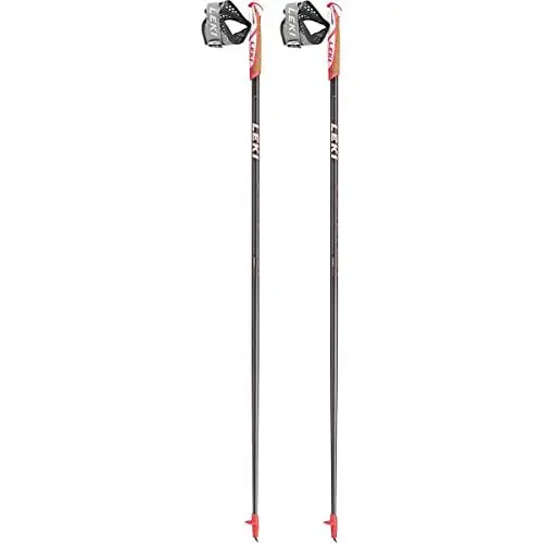 Produktbild: LEKI Flash Carbon Walking Stöcke Dunkelanthrazit/Neonrot 125 cm