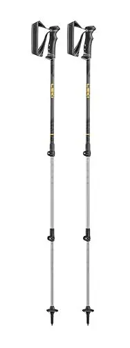Produktbild: LEKI Journey Lite Wanderstöcke aus Aluminium, verstellbar, leicht, für Trekking und Wandern, Anthrazit-Schwarz-Orange, 100-135 cm