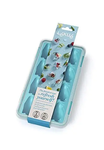 Produktbild: Lékué Eiswürfelbereiter, Gummi, natürlich, türkis, einzeln, 22 x 11.4 x 2.6 cm
