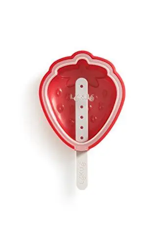 Produktbild: Lékué Erdbeer-Eisform, Silikon, rot, 15,4 x 9,4 x 3,3 cm