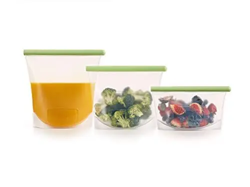 Produktbild: Lékué Silikonbeutel, 3er-Set, wiederverwendbar, grün, Kit