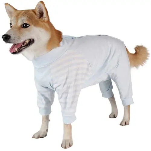 Produktbild: Lelepet Einteiler für Hunde, Schutzanzug zur Erholung, Hundebody Nach Op, Medical Pet Shirt für Kleine Mittelgroße Große Hunde, Hund Wundschutzanzug Schlafanzug, Hund Halskrause Alternative, Blau M