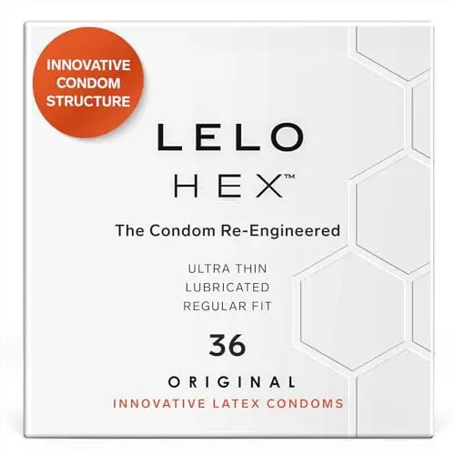 Produktbild: LELO HEX Original Ultradünne Kondome mit Größerer Stärke, Kondome für Männer, 54 mm im Durchmesser (36-Packung)