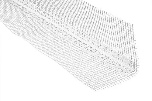 Produktbild: LEMAL Putzschienen PT10, PVC Kunststoff weiß, Armierungsgewebe außen (2 Meter / 1 Leiste)- Gewebeeckwinkel Eckschutzschiene Innenputz Putzgewebe außen