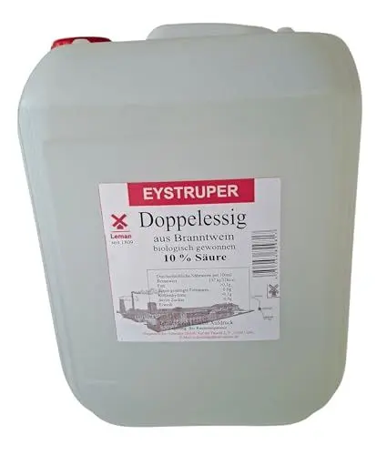 Produktbild: Leman Eystruper Essig 10% Säure, Doppelessig 10L - traditionell gewonnen -vegan- perfekt für Küche und Haushalt aus tradioneller Herstellung -aromatisch-