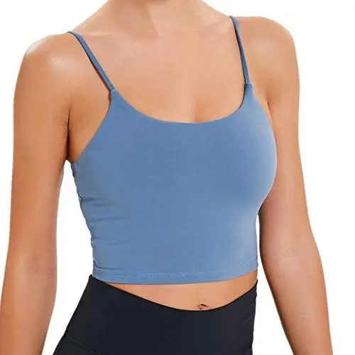 Produktbild: Lemedy Sport-BH, für Damen, gepolstert, Fitness, Workout, Laufshirt, Yoga, Tanktop - Blau - small