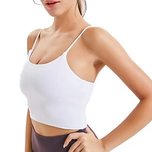 Produktbild: Lemedy Sport-BH, für Damen, gepolstert, Fitness, Workout, Laufshirt, Yoga, Tanktop - Weiß - small
