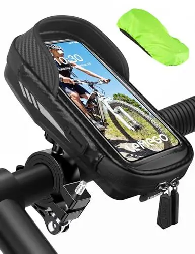 Produktbild: LEMEGO Fahrrad Handyhalterung Wasserdicht Motorrad Handy Halterung 360°Drehbarem Handyhalter für 4.7-7 Zoll Smartphone mit Regenhaube Lenkertasche Fahrradtasche Fahrradhalterung Lenker Tasche