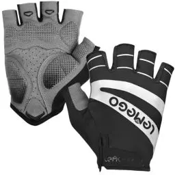 Produktbild: LEMEGO Fahrradhandschuhe Radhandschuhe Herren Damen Halbfinger Atmungsaktiv Handschuhe Fahrrad Sommer Gel Stoßdämpfende rutschfeste MTB Mountainbike Sporthandschuhe Schwarz (M)