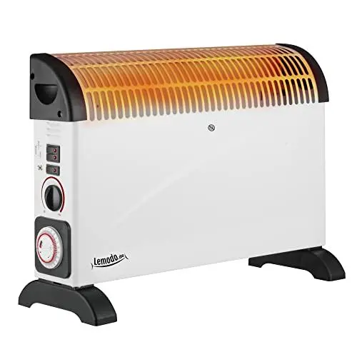 Produktbild: LEMODO Elektroheizung | Mobile Konvektor Heizung | Elektrische Heizung mit 3 Leistungsstufen (750W / 1.250W / 2.000W) | Heizgerät ohne Gas und ohne Öl | Energiesparender Elektroheizkörper