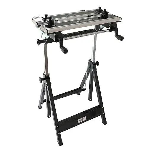 Produktbild: Lemodo Mobile Werkbank klappbar | Arbeitstisch aus Stahl und Aluminium | Werktisch mit Neigungsverstellung | Spanntisch als Schraubstock nutzbar | Multifunktionstisch bis 100 kg Tragfähigkeit