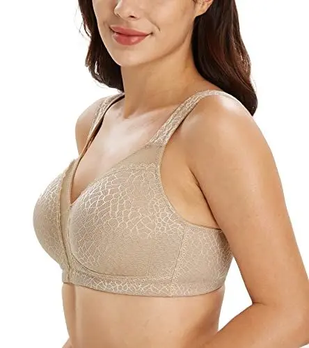Produktbild: Lemorosy Damen Komfort Vollschalen Ungepolstert Ohne Bügel Klassischer BH (95C, Braun)