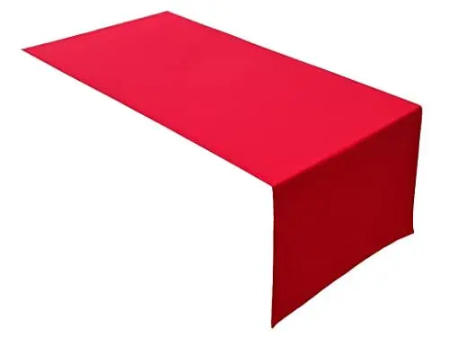 Produktbild: Lemos Home Hochwertiger Tischläufer Tischwäsche aus 100% Baumwolle Kollektion Konzept, Farbe & Größe wählbar (Tischläufer - 30x100cm, Rot)