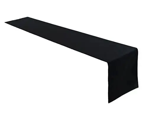 Produktbild: Lemos Home Hochwertiger Tischläufer Tischwäsche aus 100% Baumwolle Kollektion Konzept, Farbe & Größe wählbar (Tischläufer - 40x250cm, Schwarz)