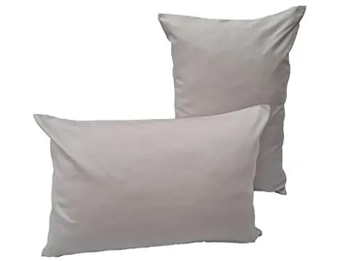 Produktbild: Lemos Home Kissenbezug Kissenhülle Dekokissen 2 Stück aus 100% Baumwolle Kollektion Konzept, Farbe & Größe wählbar (Kissenhülle 2er Set - 50x30cm, Lichtgrau)