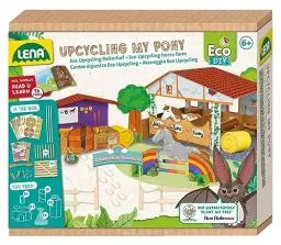 Produktbild: LENA 42836 Eco Upcycling Bastelset My Pony, Set zur Nutzung recycelter Verpackungen zum Basteln eines Reiterhofes, Kreativset für Kinder ab 6 Jahren