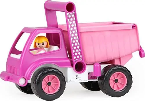 Produktbild: Lena 04101 Prinzessin von Hohenzollern Kipper, rosa / pink, ca. 27 cm, Spielfahrzeug für Kinder ab 2 Jahre, Muldenkipper mit Stahlachsen, verriegelbarer Kippmulde und Spielfigur Mädchen