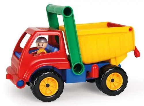 Produktbild: Lena 04150 - Aktive LKW Kipper, Baustellenfahrzeug ca. 27 cm, robuster Kipplaster mit Haltegriff und beweglicher Spielfigur, Muldenkipper Set, Spielfahrzeug für Kinder ab 2 Jahre