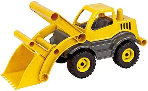 Produktbild: Lena 04212 EcoActives Schaufellader, ca. 33 cm, Baustellen Spielfahrzeug für Kinder ab 2 Jahre, robuster Radlader mit Griff und beweglicher Ladeschaufel, natürlicher Holzgeruch durch Holzanteil