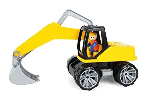 Produktbild: Lena 04411 Truxx Bagger, Baustellenfahrzeug ca. 44 cm, robuster Schaufelbagger mit beweglichem Baggerarm und vollbeweglicher Lena Spielfigur, Sandbagger für Kinder ab 2 Jahre, Spielfahrzeug in gelb