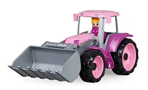 Produktbild: Lena 04452 TRUXX Traktor Pink mit Frontschaufel, Fahrzeug ca. 34 cm, Trecker mit Baggerschaufel und vollbeweglicher Spielfigur, Spielfahrzeug für Mädchen ab 2 Jahre in rosa, lila
