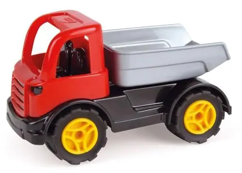 Produktbild: Lena 1260 Workies Muldenkipper 12 cm, Spielfahrzeug aus ABS Kunststoff, Kipper mit Lademulde, Gummi-Reifen und verzinkten Stahl-Achsen, Kipplaster für Kinder ab 18 Monaten, Spiel-LKW Rot