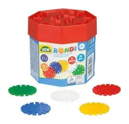 Produktbild: Lena 35946 Steckspiel Rondi 45 in Baudose, 55 Teile in bunten Farben, ca. 45 mm, 3 Jahre to 10 Jahr , Konstruktionsspielzeug mit Steckteilen, Mehrfarbig