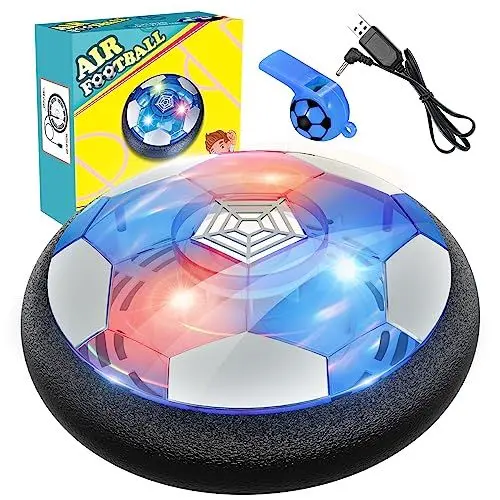 Produktbild: lenbest Air Power Fußball - Fussball Geschenke Jungen - Kinderspielzeug Kinder Spielzeug ab 3 4 5 6 7 8 9 10 Jahre Jungen - LED Wiederaufladbar Indoor Fußball - Fussball Spiele Hover Ball