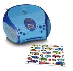 Produktbild: Lenco A004467 SCD-24 Kids - CD-Player für Kinder - CD-Radio - mit Aufklebern - Boombox - UKW Radiotuner - Titel Speicher - 2 x 1,5 W RMS-Leistung - Netz- und Batteriebetrieb - Blau