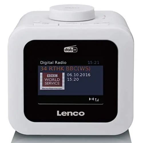 Produktbild: Lenco CR-620 DAB+ Radiowecker - 3“ TFT Farbdisplay - FM Empfänger - 40 Senderspeicher für FM und DAB+ - Alarm u. Schlummerfunktion - 2 Watt RMS - 3,5mm Anschluss - Weiß