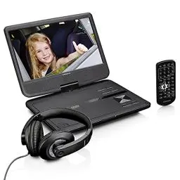 Produktbild: Lenco DVP-1010BK - Tragbarer 10-Zoll-DVD-Player mit Kopfhörer und Kopfstützenbefestigung - integrierter Akku - USB-Eingang - SD-Kartenleser - Schwarz