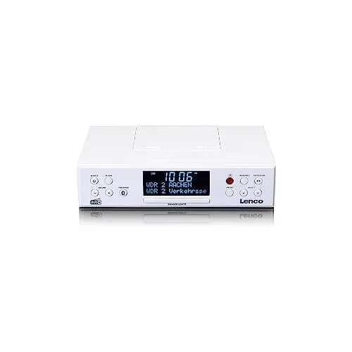 Produktbild: Lenco KCR-190 DAB+ Unterbau-Küchenradio - Bluetooth - PLL FM - 30 Senderspeicher - LED Display und Licht - Timer - Wecker - weiß
