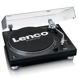 Produktbild: Lenco L-3809 Plattenspieler - USB Plattenspieler mit Direktantrieb - Vorverstärker - 33 und 45 U/min - MMC - RCA- Line Out - Schwarz