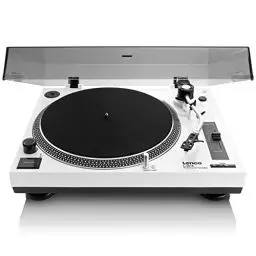 Produktbild: Lenco L-3810 Plattenspieler mit Direktantrieb - DJ Plattenspieler - 33/45 U/min - Pitch-Control - Magnet-Tonabnehmer-System - Nadelbeleuchtung - Pitch-Control - weiß