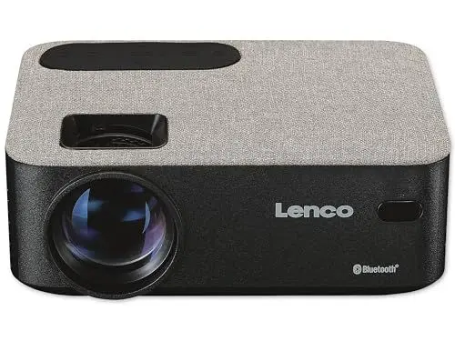 Produktbild: Lenco LPJ-700 Mini Beamer - Bluetooth Beamer - Mini Projektor 4000 Lumen - 30.000 Stunden Lebensdauer - Full HD - Bluetooth 5.0-2 x HDMI - USB - Fernbedienung - Schwarz/Grau
