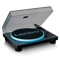 Produktbild: Lenco LS-50 - Plattenspieler mit Lautsprecher - LED Plattenteller - USB - Riemenantrieb - Vorverstärker - 33, 45 und 78 U/min - Auto-Stopp - Vinyl zu MP3 - Schwarz