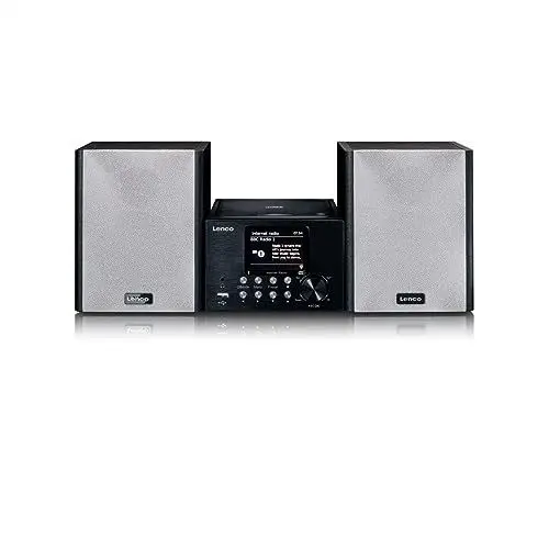 Produktbild: Lenco MC-250 Kompaktanlage mit WLAN Internetradio - Digitalradio mit DAB+ und Wi-Fi - FM Radio - CD/MP3 Player - 2,8“ Farbdisplay - AUX - USB - App Steuerung via Undok - 2 x 12 Watt RMS - Schwarz
