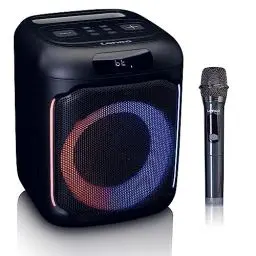 Produktbild: Lenco PA-100 Bluetooth PartyBox - Tragbarer Party-Lautsprecher - Bluetooth 5.0 mit TWS - IPX4 - Partylichter - 100 Watt RMS - 2400mAh - USB - Mikro und Fernbedienung - schwarz